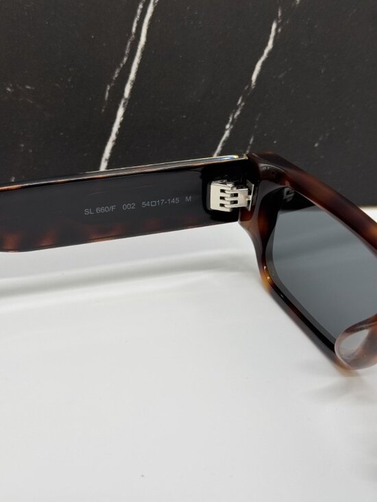 NEW SAINT LAURENT HAVANA GREY UNISEX SUNGLASSES SL660F 002